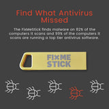 FixMeStick Gold Computer Virus Removal Stick for Windows PCs – Unlimited Use on Up to 3 Laptops or Desktops for 1 Year – Works with Your Antivirus
