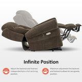 MCombo Triple Motor Power Lift Recliner Chair with Massage and Lumbar&seat Heating, Rolled Arms, Adjustable Headrest for Elderly People, Fabric 7888 (Coffee, Medium)